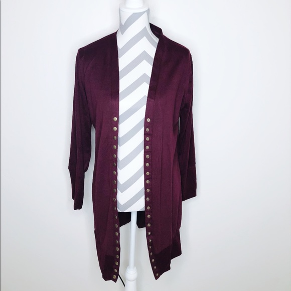 Sweaters - ARRIVED🎉 Burgundy Red Long Button Cardigan